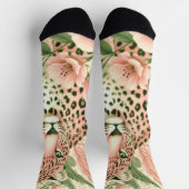 Chaussette Vintage léopard de la jungle florale (Haut)