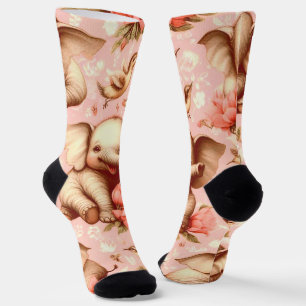 Chaussette Vintage mignonne bébé éléphant Motif