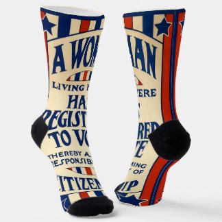 Chaussette Vintage patriotique, une femme est inscrite sur le