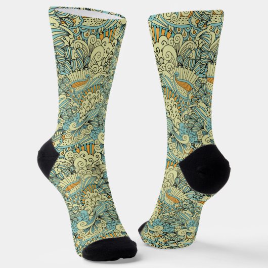 Chaussette Vintage Retro Botanical Floral Pattern (Angulaire)