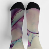 Chaussette Violet bleu et rose Abstrait Encre d'alcool Liquid (Haut)