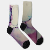 Chaussette Violet bleu et rose Abstrait Encre d'alcool Liquid (Droite)