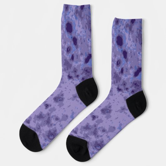 Chaussette Violet bleu violet abstrait motif en détresse (Gauche)