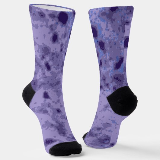 Chaussette Violet bleu violet abstrait motif en détresse (Angulaire)