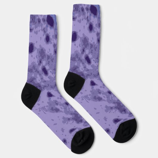 Chaussette Violet bleu violet abstrait motif en détresse (Droite)