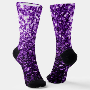 Chaussette Violet foncé faux paillettes brillantes scintillen