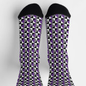 Chaussette Violet, gris, noir et blanc Carré et diamant (Haut)