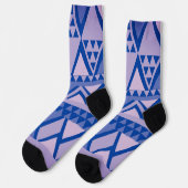 Chaussette Violet Motif d'art tribal simple (Gauche)