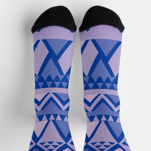 Chaussette Violet Motif d'art tribal simple (Haut)