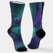 Chaussette Violet rencontre Turquoise moderne art fractal abs (Angulaire)