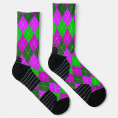 Chaussette Violet, vert et noir sport, Jacquard preppy (Droite)