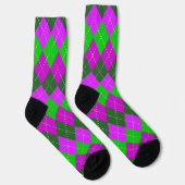 Chaussette Violet, vert et noir sport, Jacquard preppy (Droite)