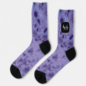 Chaussette Violet violet abstrait motif en détresse Monogramm (Gauche)