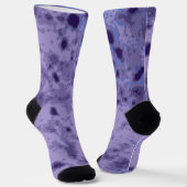 Chaussette Violet violet abstrait motif en détresse Monogramm (Angulaire)