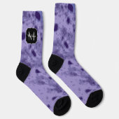 Chaussette Violet violet abstrait motif en détresse Monogramm (Droite)