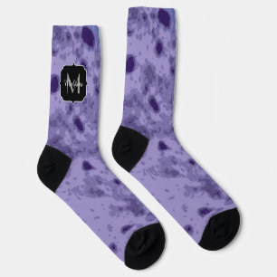 Chaussette Violet violet abstrait motif en détresse Monogramm