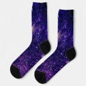 Chaussette Violet violet abstraite galaxie univers (Gauche)