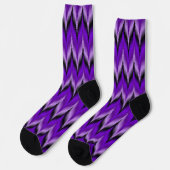 Chaussette Violet violet et noir Zig Zag Unisex (Gauche)