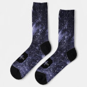 Chaussette Violet violet peri noir galaxie abstraite Monogram (Gauche)