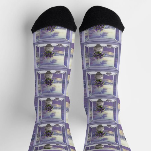 Chaussette violettes dans un bocal de lune (Haut)