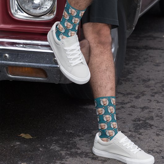 Chaussette Visage de chat avec photo de petit ami petite amie