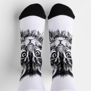 Chaussette Visage de Kitten noir et blanc