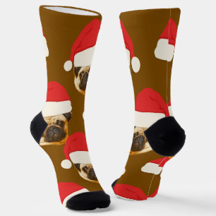 Chaussette Visage drôle   Le Casquette du Père Noël et vos an