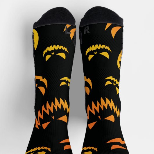 Chaussette Visage du Citrouille Jack-o'-lantern (Haut)
