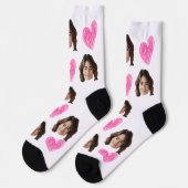 Chaussette Visage photo personnalisée de la Saint-Valentin (Gauche)