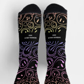 Chaussette Visage souriant coloré Melting Sourire Motif Noir (Haut)