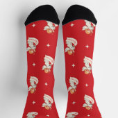 Chaussette Voeux de Noël vintage, Anges avec étoiles (Haut)