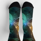 Chaussette Vol de libellule verte lumineuse (Haut)