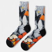 Chaussette "Vol dynamique : Papillons multicolores acryliques (Gauche)