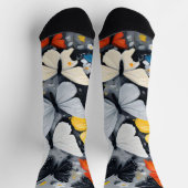 Chaussette "Vol dynamique : Papillons multicolores acryliques (Haut)
