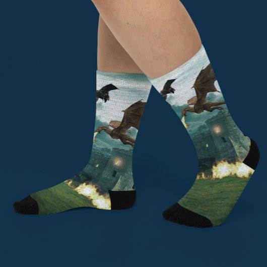Chaussette Volant Fire Respiration Château Dragon