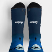 Chaussette Voler Père Noël, Reindeer et Pleine lune (Haut)