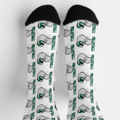 Chaussette Volleyball - Vert foncé, Noir et Blanc (Haut)