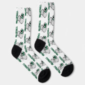Chaussette Volleyball - Vert foncé, Noir et Blanc (Droite)