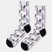 Chaussette Volleyball - Violet, Noir et Blanc (Gauche)