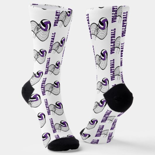 Chaussette Volleyball - Violet, Noir et Blanc (Angulaire)
