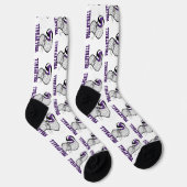 Chaussette Volleyball - Violet, Noir et Blanc (Droite)