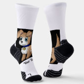 Chaussette Votre texte Image élégante de chiot Imprimer Équip (Angulaire)