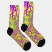 Chaussette Voyage acide coloré psychédélique abstrait fractal (Droite)