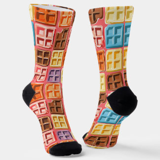 Chaussette Waffle Wonderland - Petit-déjeuner Pastel coloré