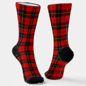 Chaussette Wallace tartan rouge noir plaid (Angulaire)