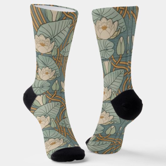 Chaussette Water Lys Lily Art Nouveau Nature (Angulaire)
