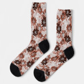 Chaussette Watercolor brown grey floral pattern.  (Gauche)