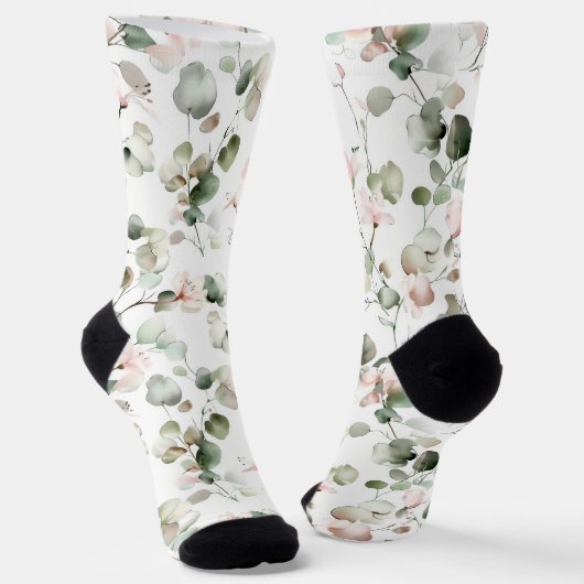 Chaussette Watercolor Eucalyptus Pattern (Angulaire)
