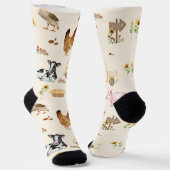 Chaussette Watercolor Farm Scene Seamless Pattern (Angulaire)