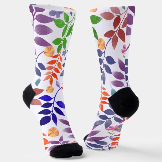 Chaussette Watercolor Floral Pattern Socks (Angulaire)